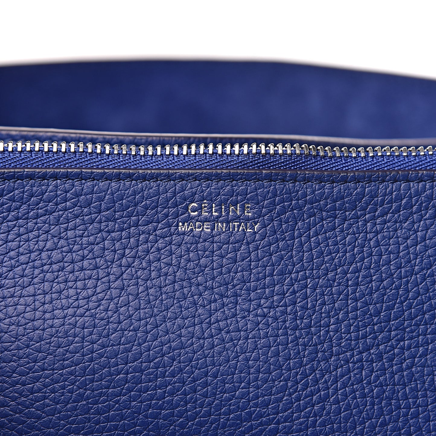 Supple Grained Calfskin Big Bag Bucket Cobalt