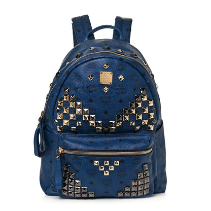 MCM Visetos Studded Medium Stark M Backpack Munich Blue 1 of 11