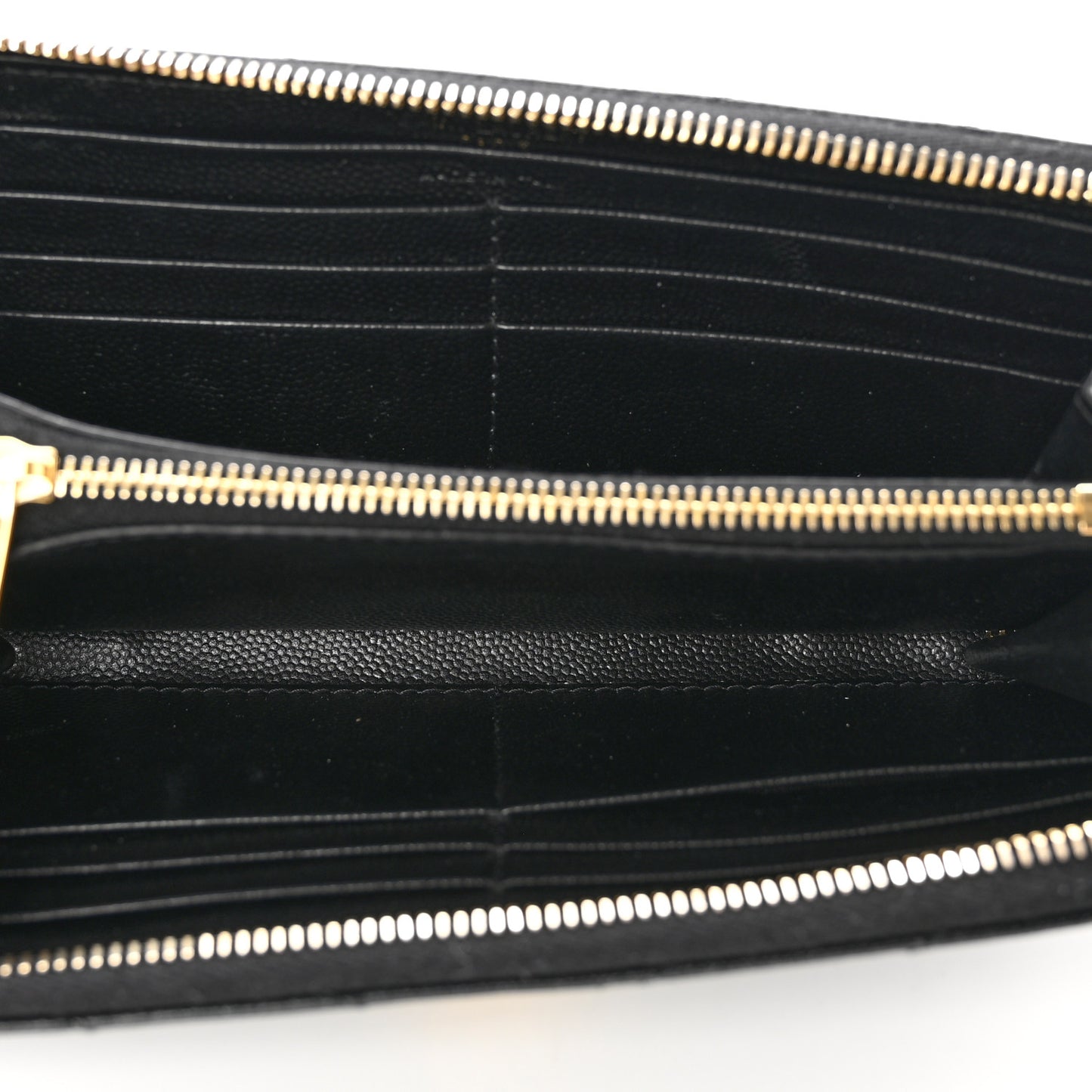 Grain De Poudre Matelasse Chevron Monogram Zip Around Wallet Black