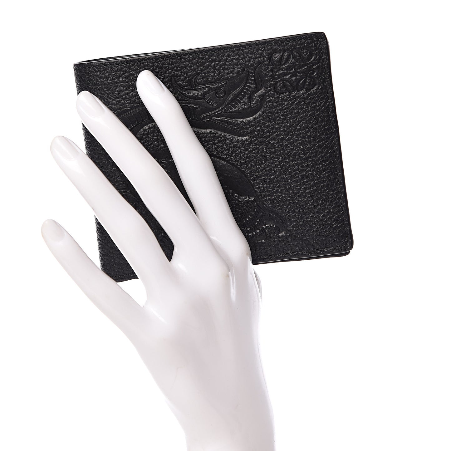 Calfskin Bi-fold Animals Wallet Black