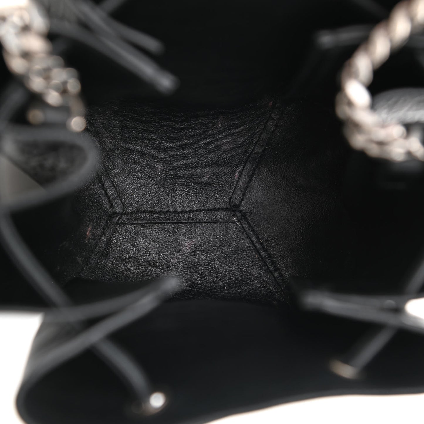 Calfskin Crocodile Embossed Mini Emmanuelle Bucket Bag Black
