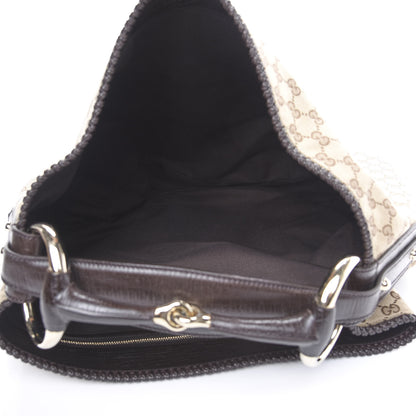 Gucci Monogram Large Horsebit Chain Hobo Dark Brown 4 of 8