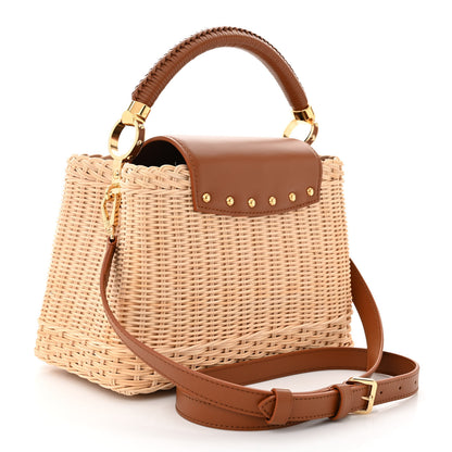 Louis Vuitton Rattan Calfskin Capucines BB Tan 3 of 10