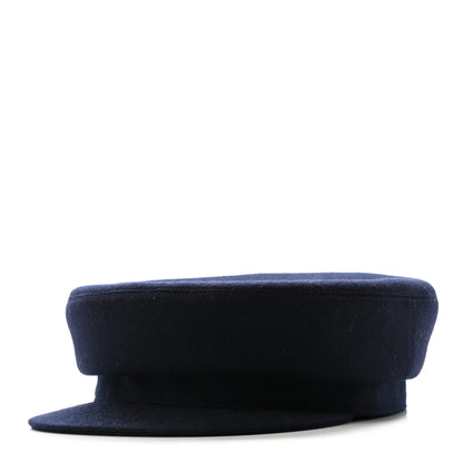 Hermes Cashmere Womens Belle-Ile Cap 58 Navy 1 of 12