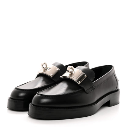Hermes Calfskin Womens Hot Loafer 37 Black 3 of 9