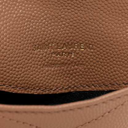 Saint Laurent Grain De Poudre Matelasse Chevron Monogram Compact Wallet Vintage Peach 6 of 7