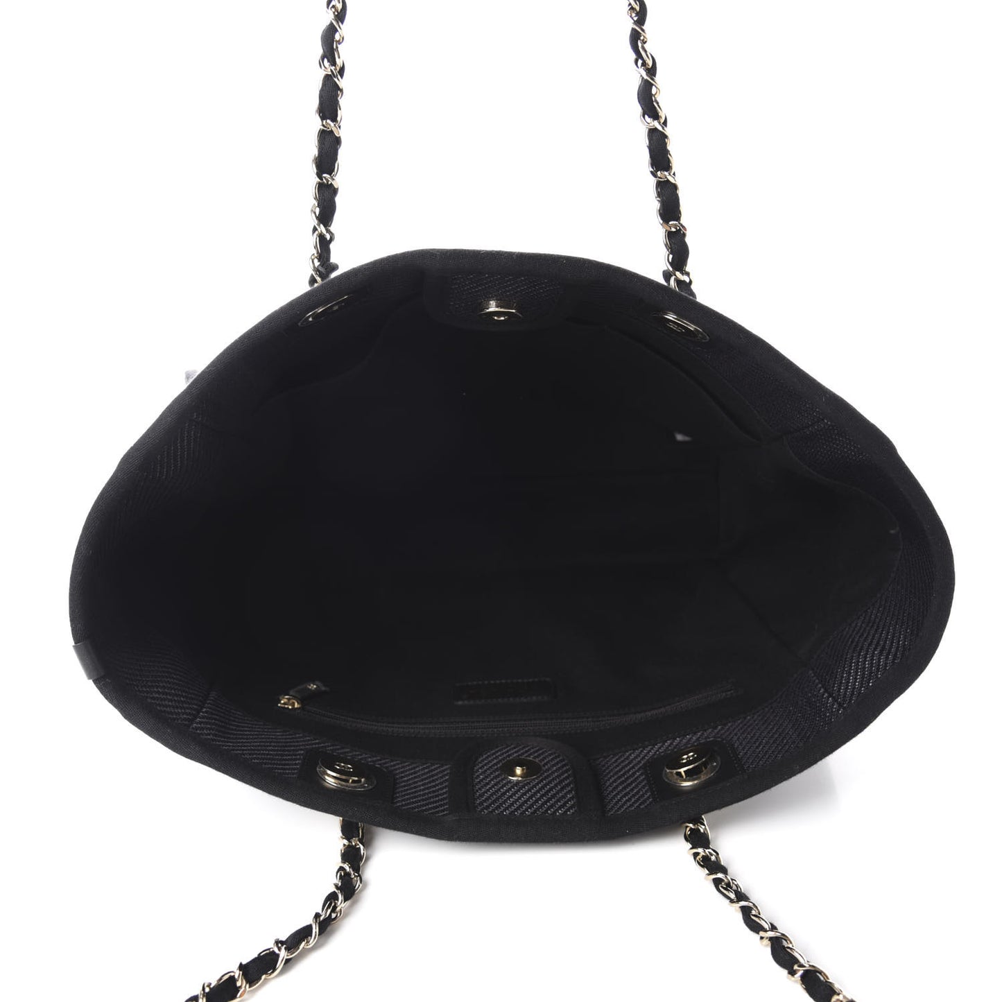 Mixed Fibers Calfskin Small Deauville Tote Black