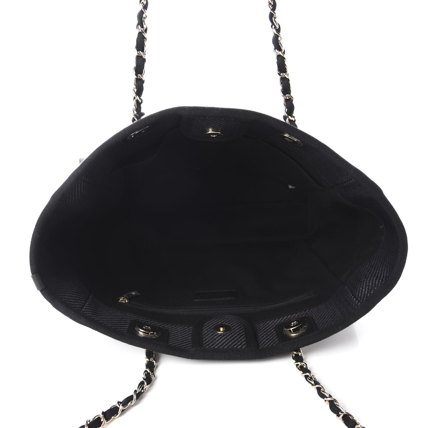 Chanel Mixed Fibers Calfskin Small Deauville Tote Black 5 of 12