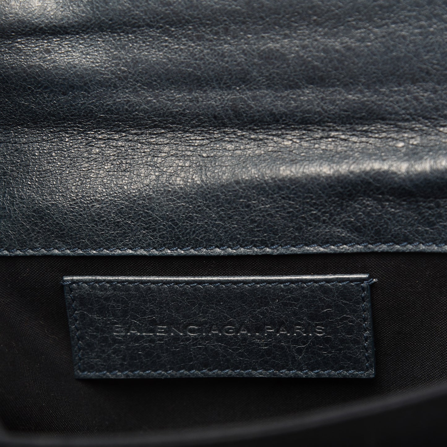 Agneau Giant 21 Silver Hardware Envelope Clutch Bleu Indigo