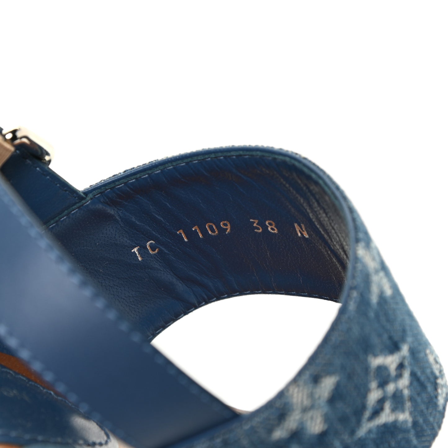 Monogram Denim Starboard Flat Thong Sandal 38 Blue