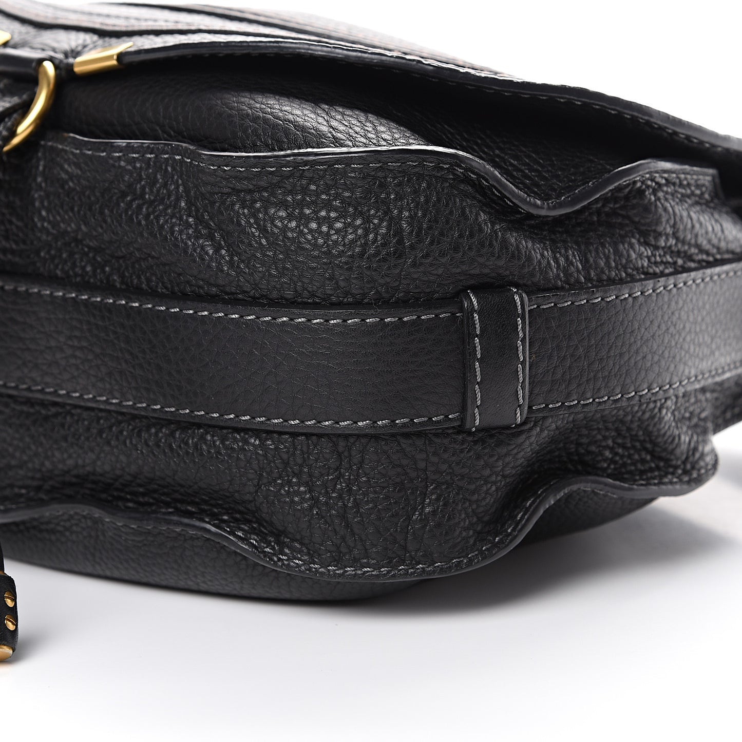 Calfskin Medium Marcie Round Crossbody Bag Black