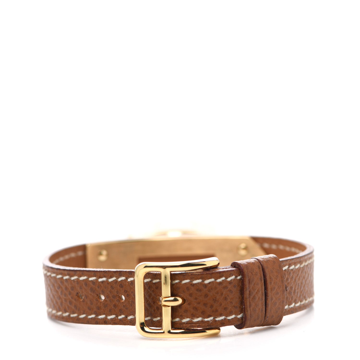 Hermes Stainless Steel Courchevel 20mm Kelly Cadena Quartz Watch Gold 3 of 8