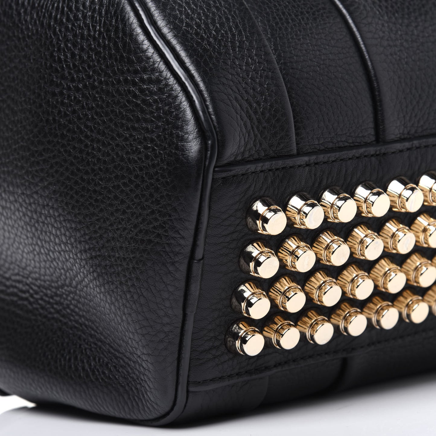 Pebbled Lambskin Mini Rockie Black Pale Gold Hardware