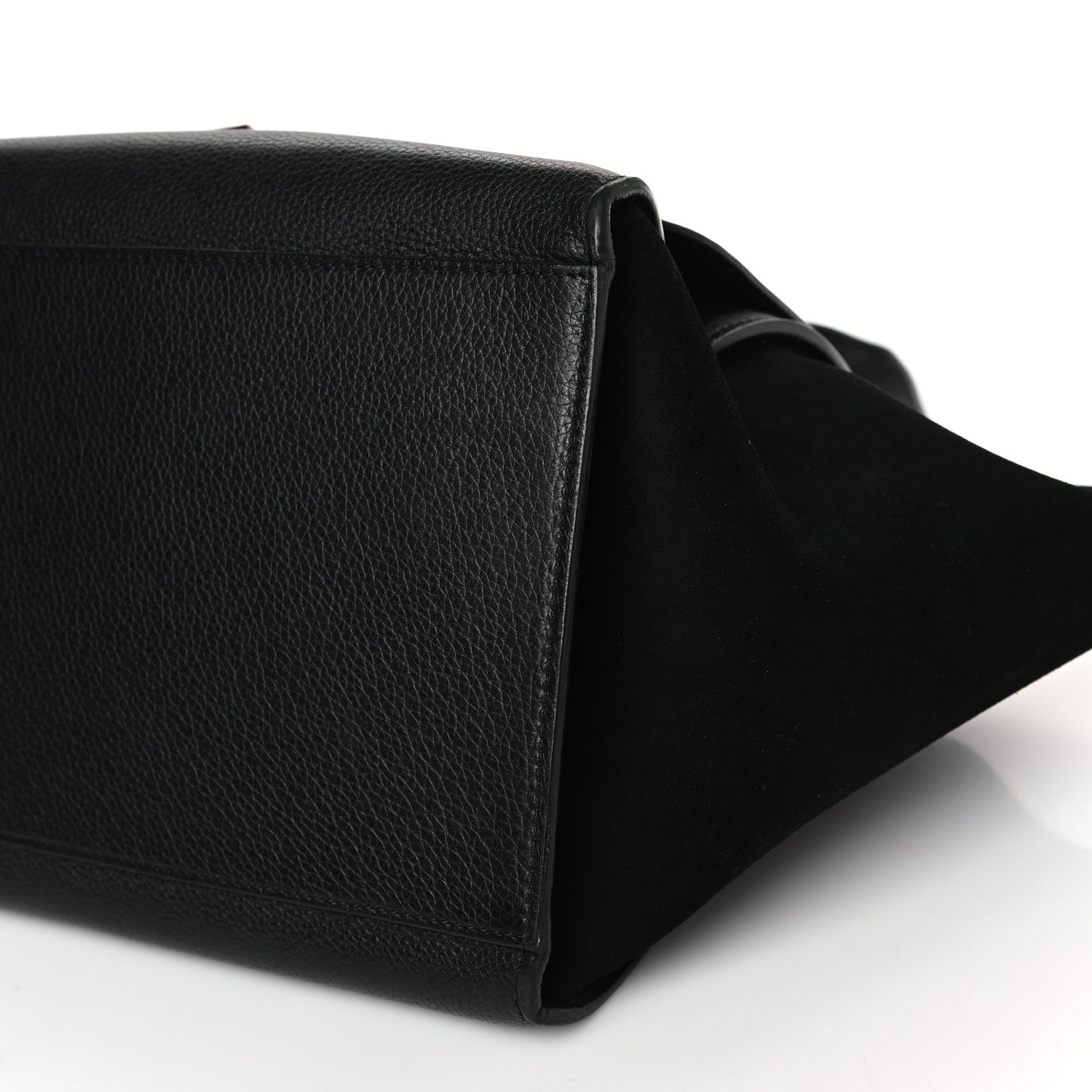 Celine Drummed Calfskin Suede Medium Trapeze Black 8 of 8