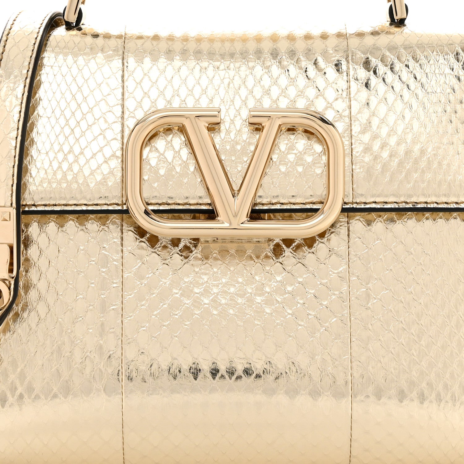 Valentino Garavani Metallic Calfskin Snake Embossed Mini VSling
