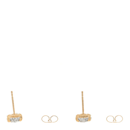 David Yurman 18K Yellow Gold Diamond 8mm Chatelaine Pave Stud Earrings 3 of 4