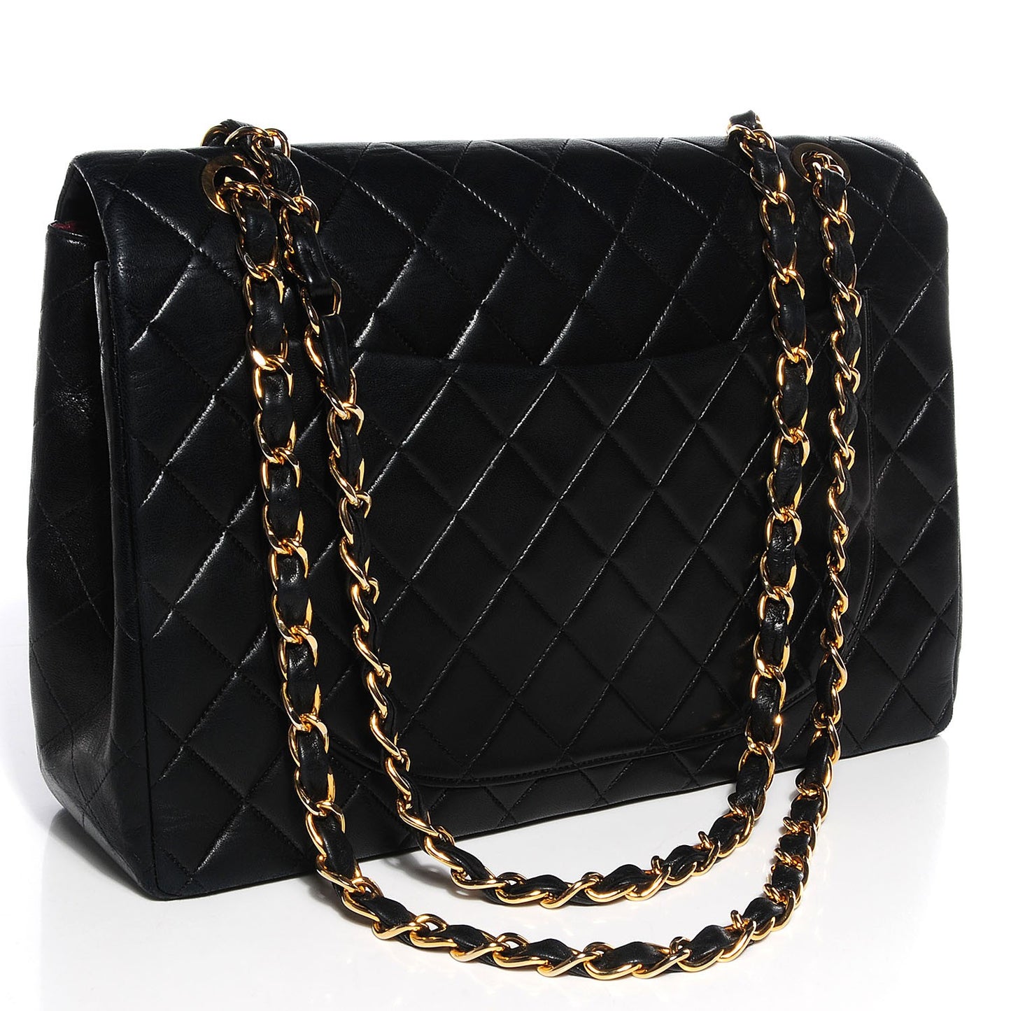 Lambskin Quilted XL Jumbo Flap Black