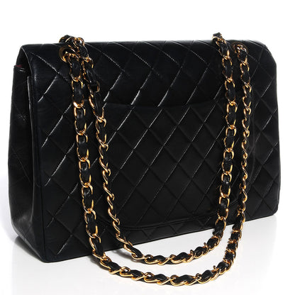 Chanel Lambskin Quilted XL Jumbo Flap Black 3 of 8