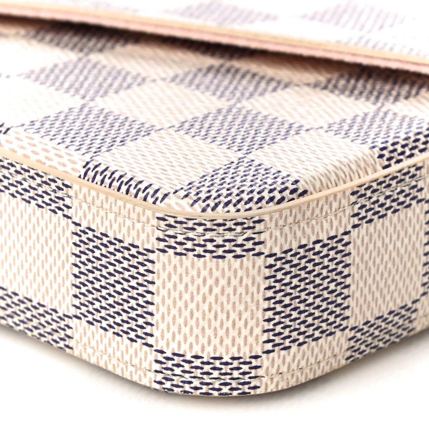 Damier Azur Pochette Felicie Chain Wallet Rose Ballerine