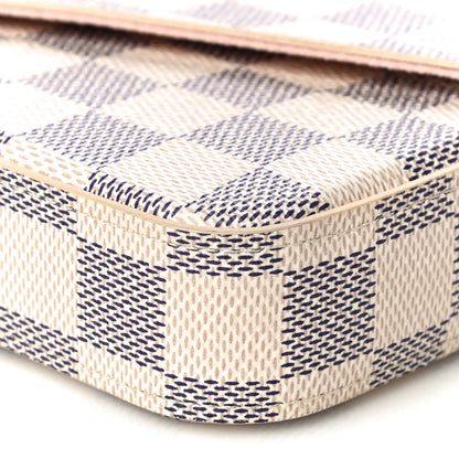Louis Vuitton Damier Azur Pochette Felicie Chain Wallet Rose Ballerine 10 of 11