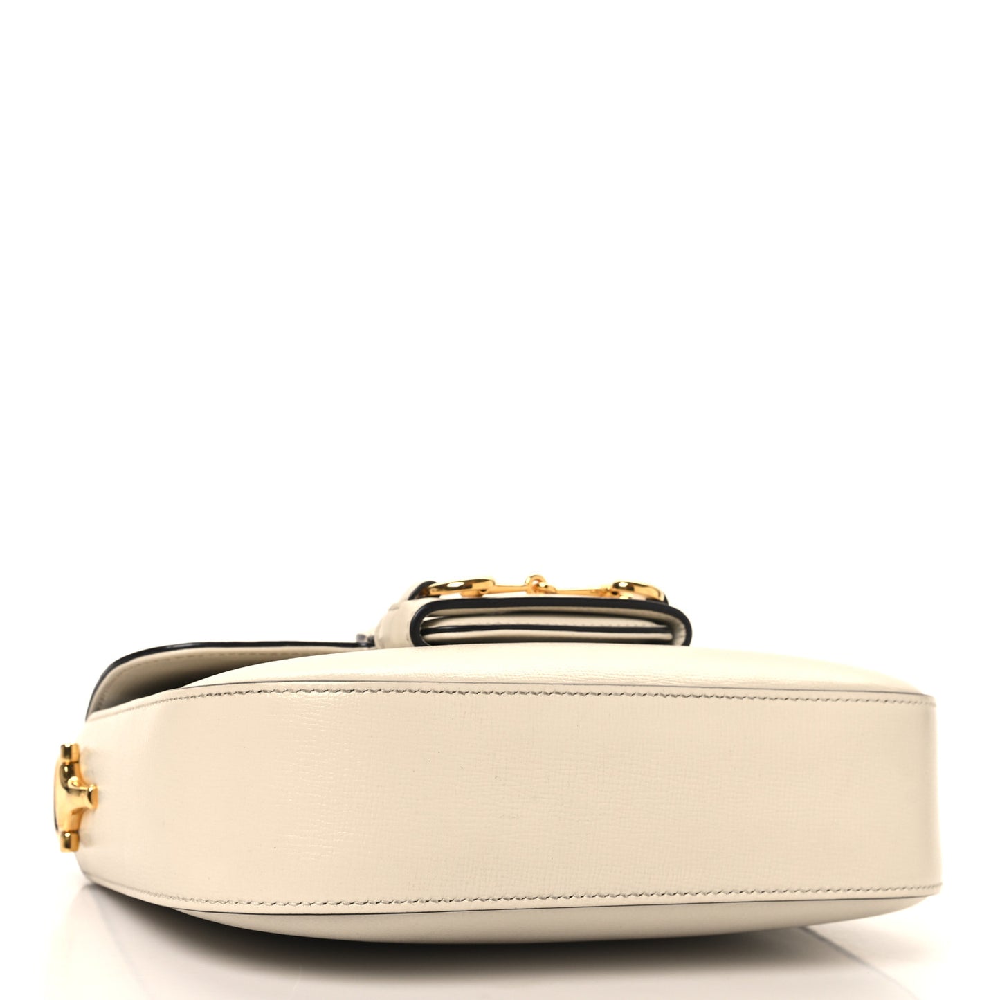 Azalea Calfskin Web Mini Horsebit 1955 Shoulder Bag Mystic White