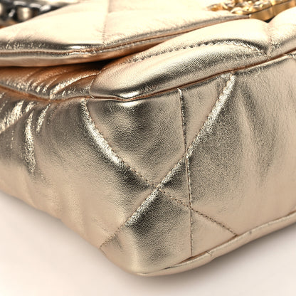 Chanel Metallic Lambskin Quilted Medium Chanel 19 Flap Gold 9 of 11