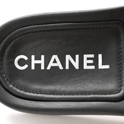 Chanel Lambskin Quilted CC Mules Sandals 40 Black 6 of 10