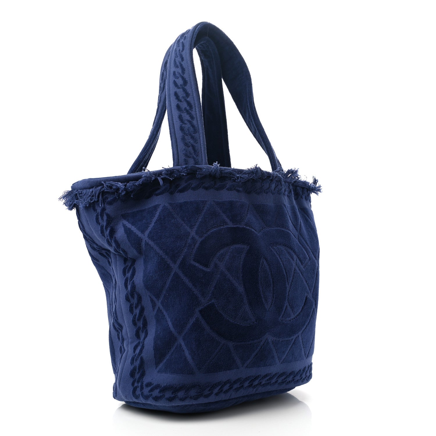 Chanel Terry Cotton CC Beach Tote Towel Set Blue 3 of 9