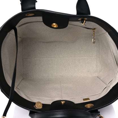 Chanel Calfskin Medium Deauville Tote Black Multicolor 6 of 10