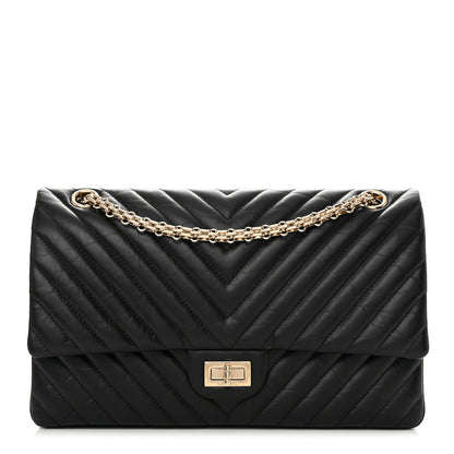 Chanel Aged Calfskin Chevron Quilted 2.55 Reissue 226 Flap Black 1 of 14