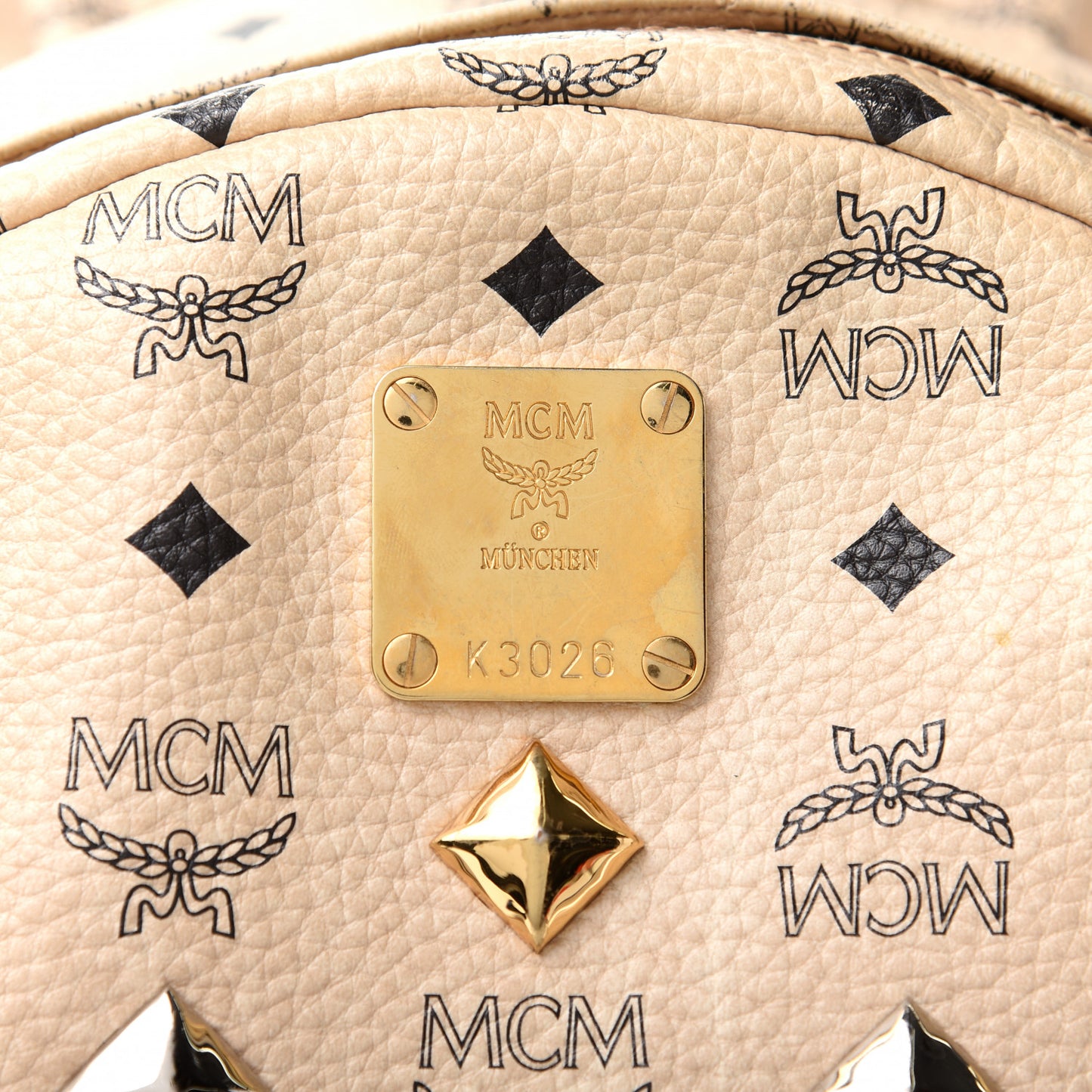 Visetos Medium Studded Stark Backpack Beige