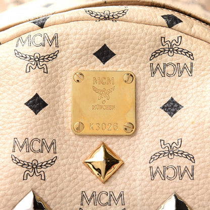 MCM Visetos Medium Studded Stark Backpack Beige 7 of 10