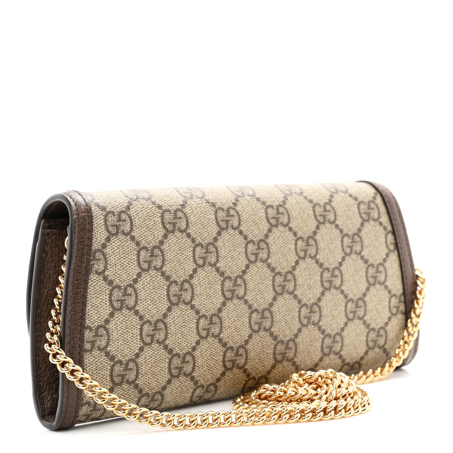 Gucci GG Supreme Monogram Textured Dollar Calfskin Blondie Continental Chain Wallet Beige Ebony New Acero 3 of 11