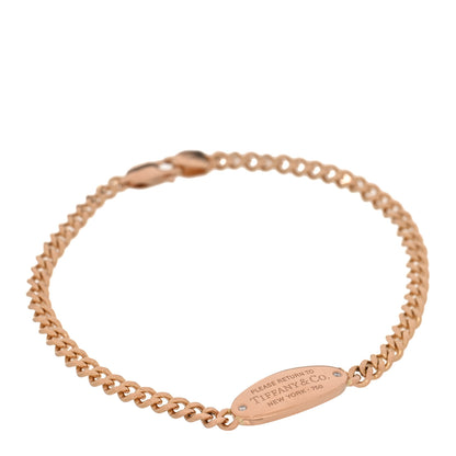 Tiffany 18K Rose Gold Diamond Return To Tiffany Oval ID Bracelet 2 of 10
