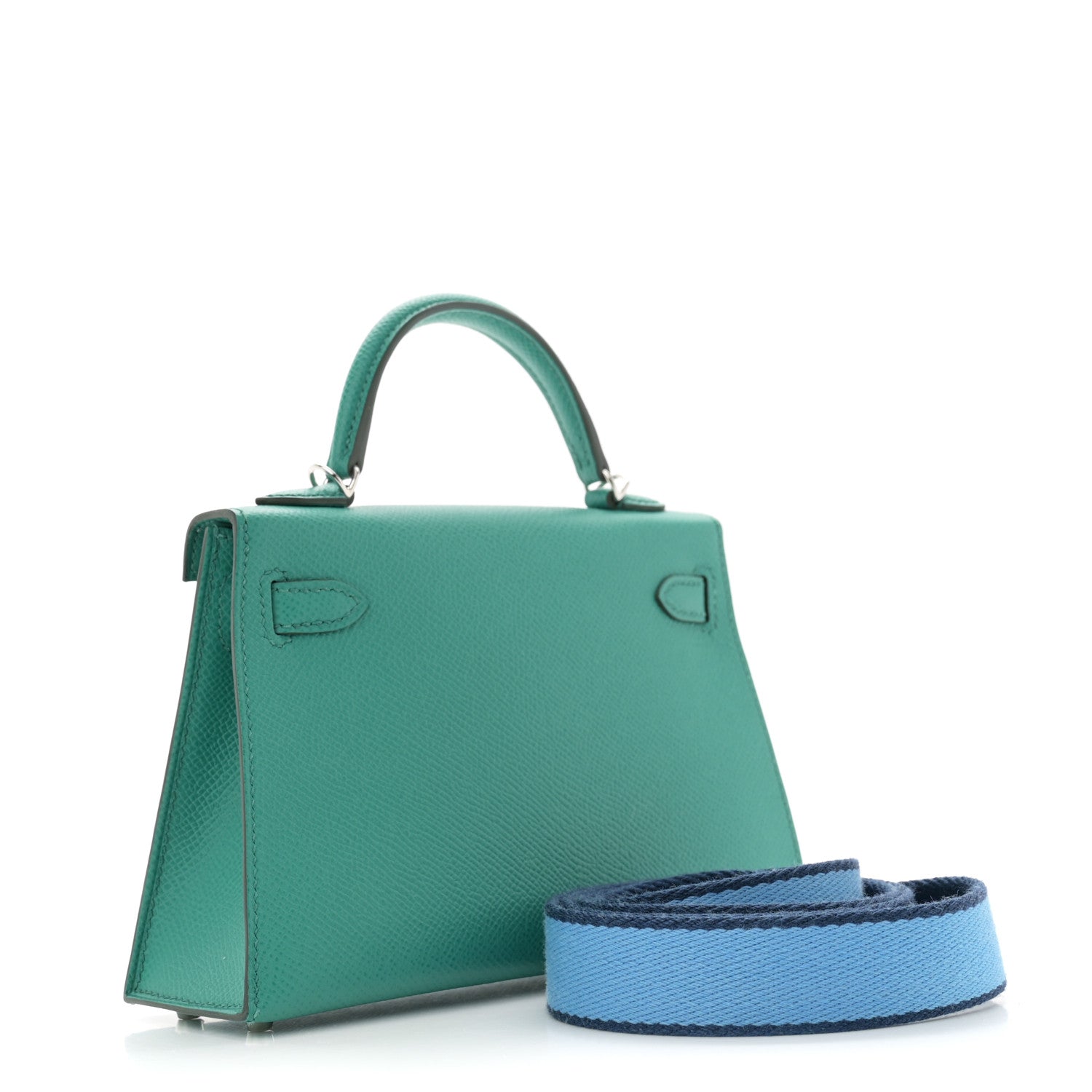 Hermes Epsom Mini Kelly Sellier 20 Vert Jade Bleu Paradis Bleu Saphir 3 of 12
