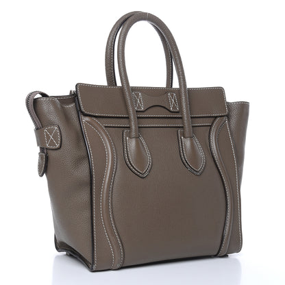 Celine Drummed Calfskin Micro Luggage Souris 3 of 16