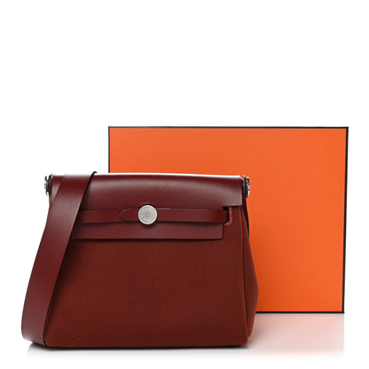 Hermes Military Toile Vache Hunter Herbag Zip Retourne 20 Rouge H 11 of 11