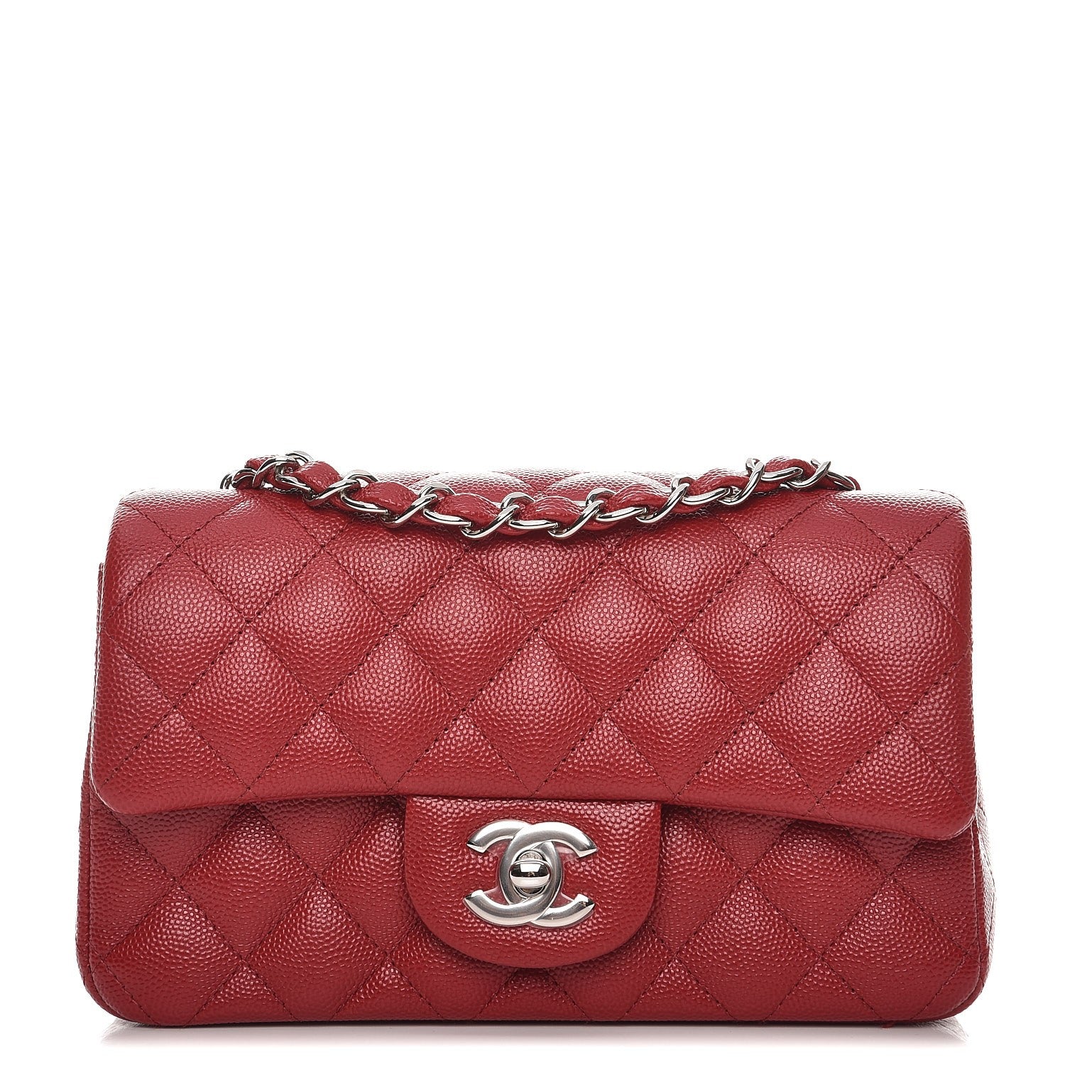 Chanel Caviar Quilted Mini Rectangular Flap Red 1 of 8