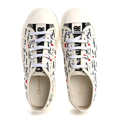 Christian Dior Canvas Dioramour Walk'N'Dior Low Top Sneakers 37 White Black 2 of 9