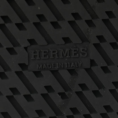 Hermes Calfskin Woolskin Womens Chypre Sandals 40 Black 6 of 9