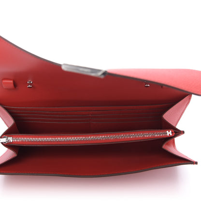 Hermes Epsom Enamel Constance Wallet To Go Rouge De Coeur Rubis 5 of 10