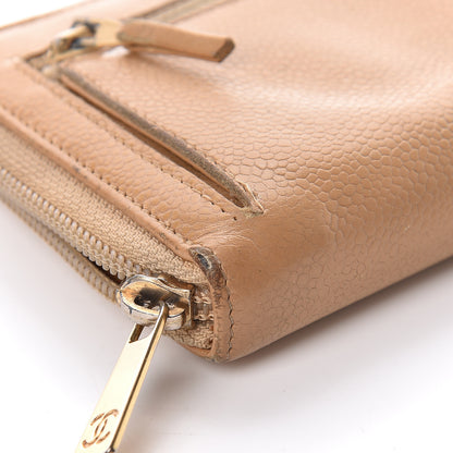Chanel Caviar Large Timeless CC Zip Around Wallet Beige 11 of 28