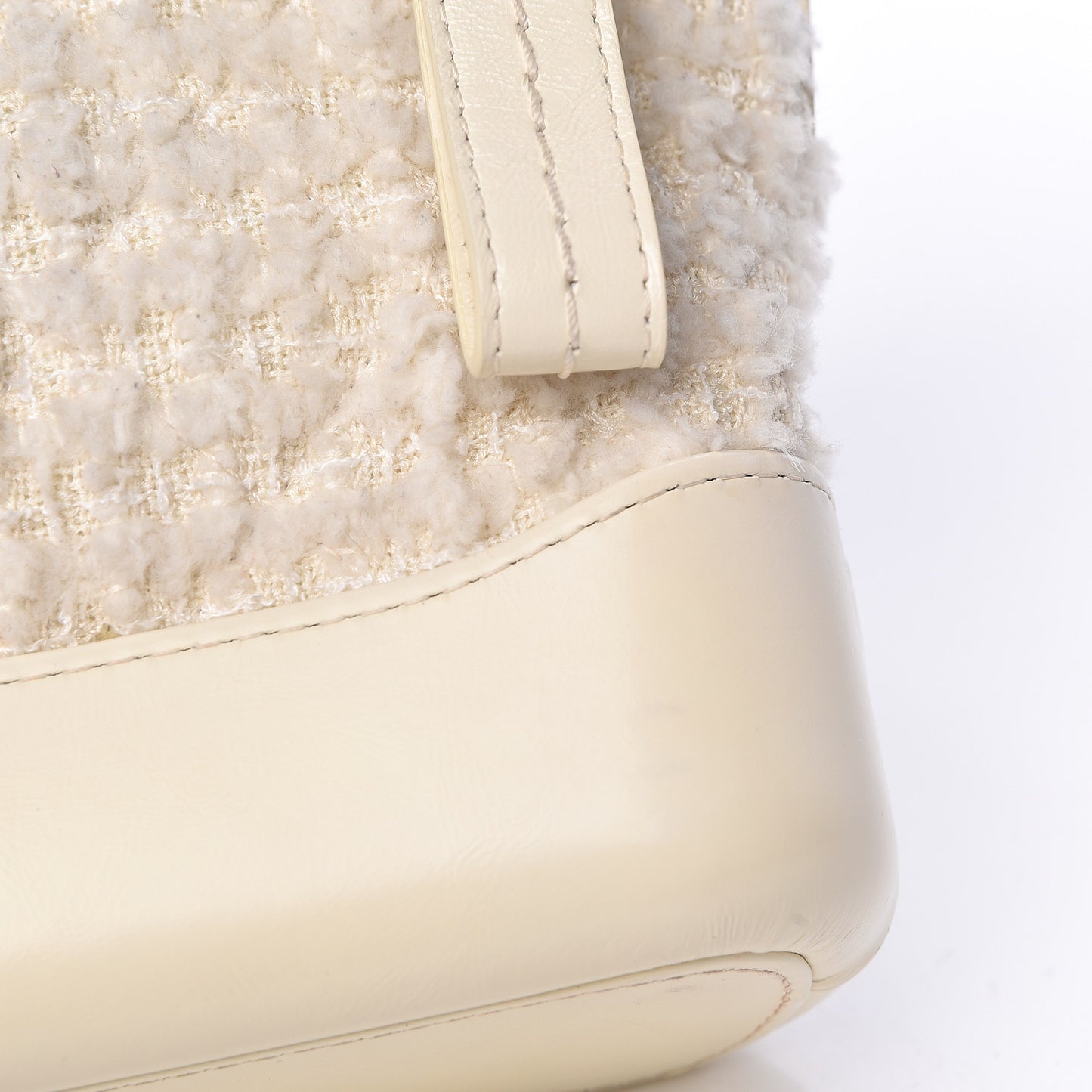 Tweed Calfskin Quilted Small Gabrielle Hobo Ivory