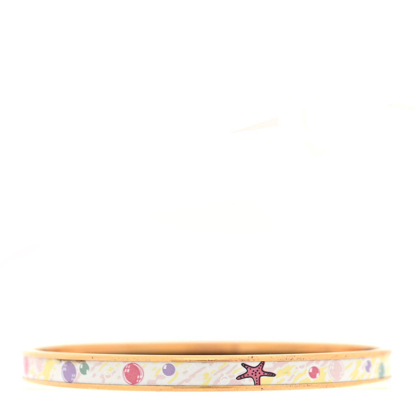 Enamel Printed Flagship Extra Narrow Bracelet 65 White