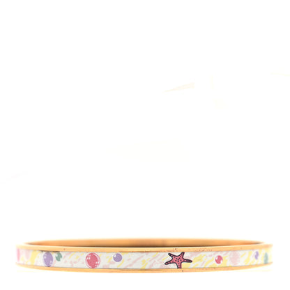 Hermes Enamel Printed Flagship Extra Narrow Bracelet 65 White 1 of 5