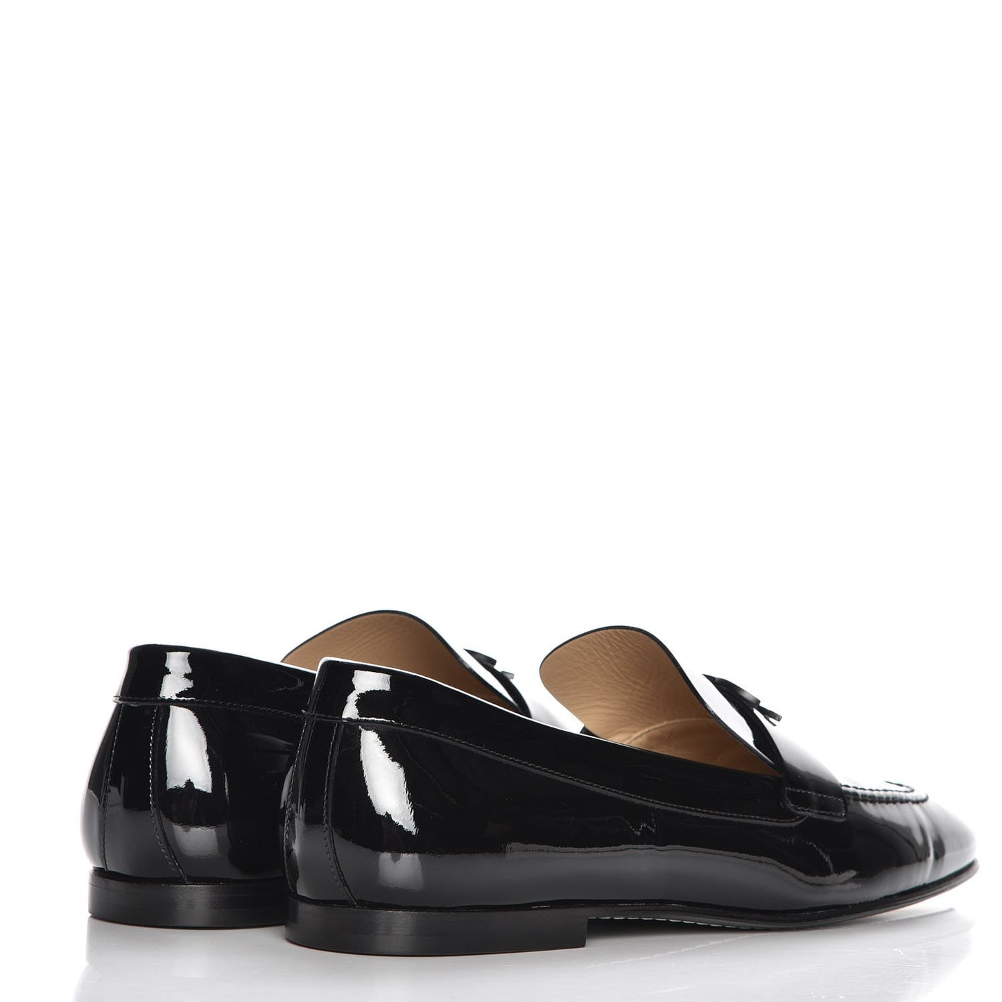 Patent Calfskin CC Loafers 39.5 Black
