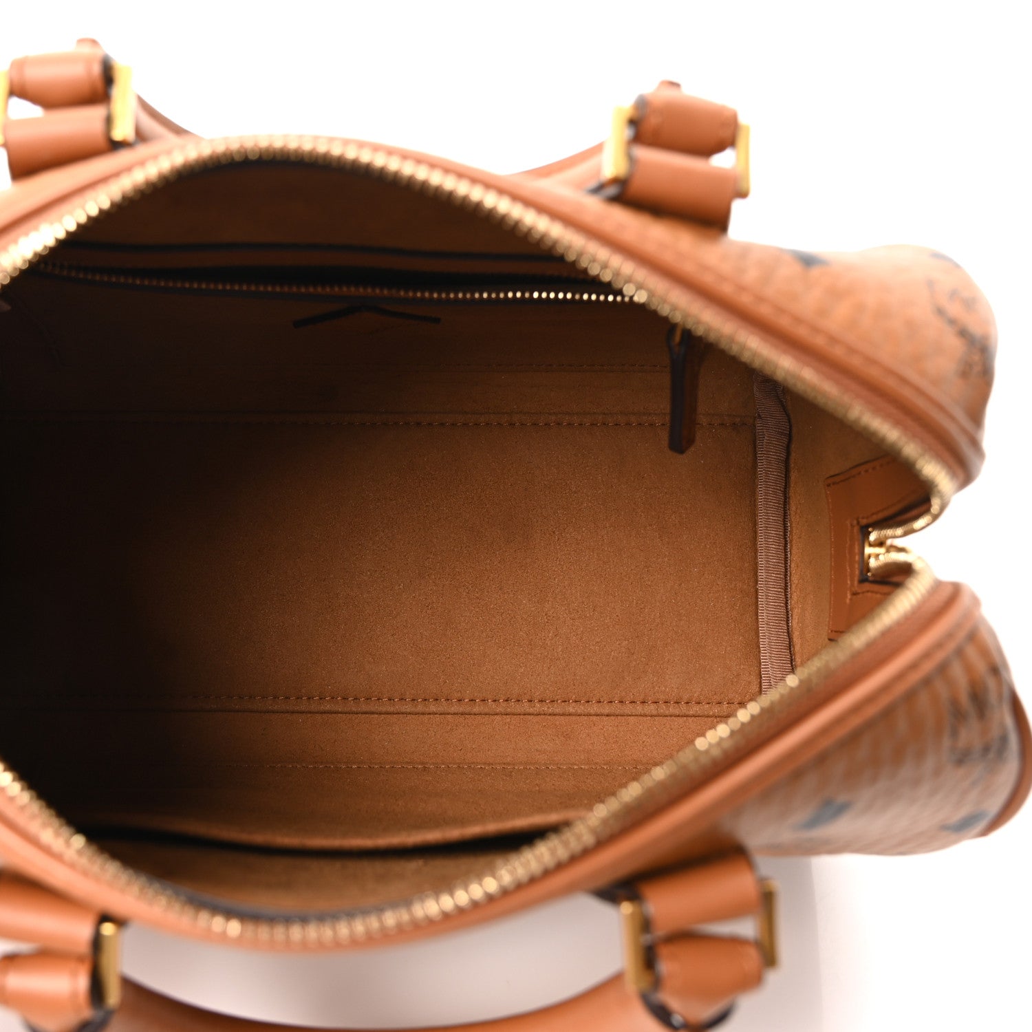 MCM Visetos Small Ella Boston Bag Cognac 5 of 9