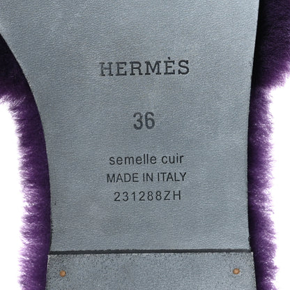 Hermes Woolskin Oran Sandals 36 Violet Fonce 7 of 8
