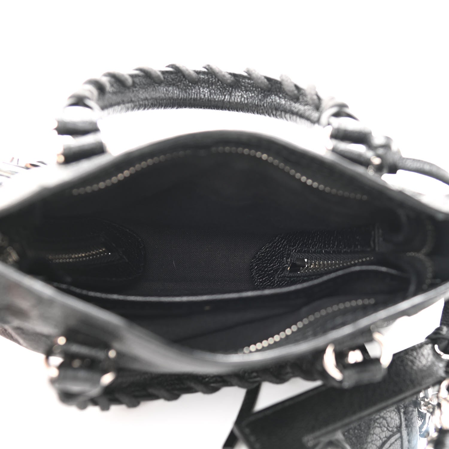 Balenciaga Chevre Silver Metallic Edge Hardware Nano City Black 5 of 10