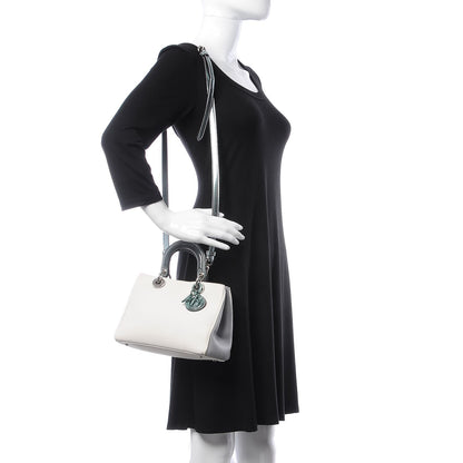 Christian Dior Calfskin Small Diorissimo White Grey 2 of 16